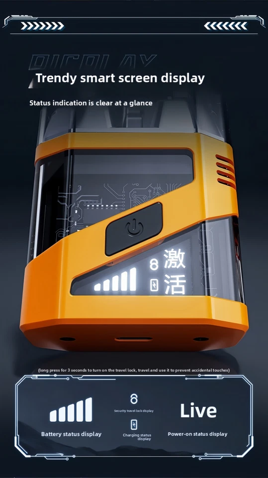 Afeitadora eléctrica de levitación magnética ZKZT-ZL carga rápida naranja Foto 3 de 4