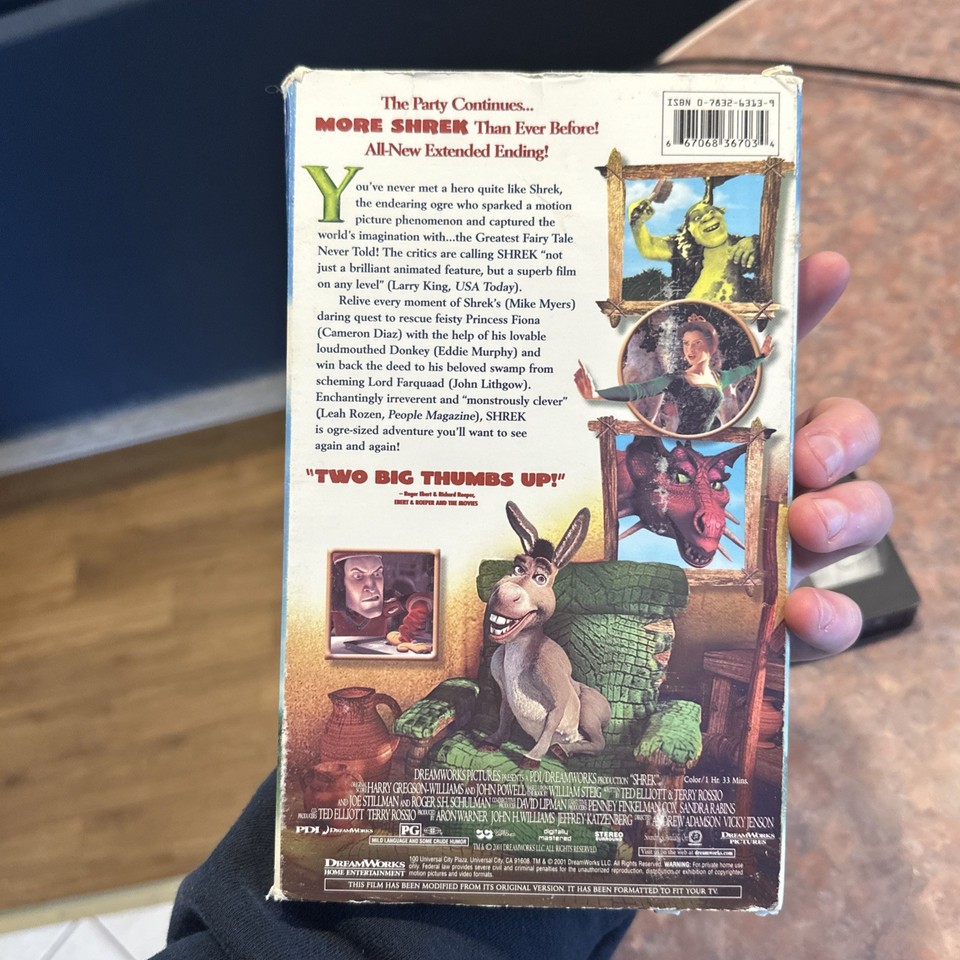 Shrek (VHS, 2001) Special Edition Big Box TESTED & WORKING Dreamworks ...