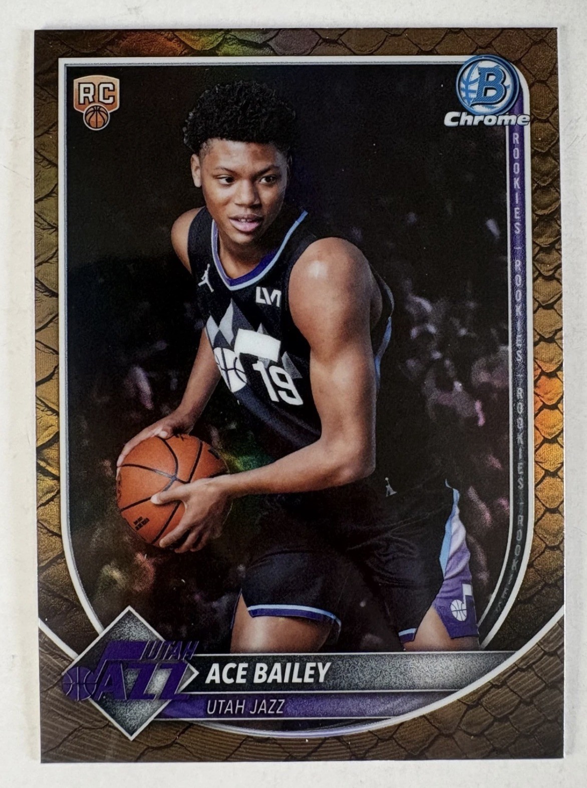 2025-26 Bowman Chrome Ace Bailey Rookie #BCV-5 Reptilian Refractor (RC)