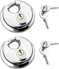 QWORK Disc Locks, 2 Pack Heavy Duty Steel Keyed Different 2 Pieces, 2