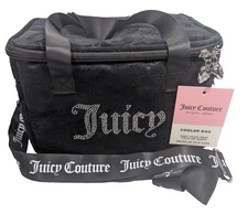 Juicy Couture Insulated Lunch Bag Cooler Bling Logo BLACK