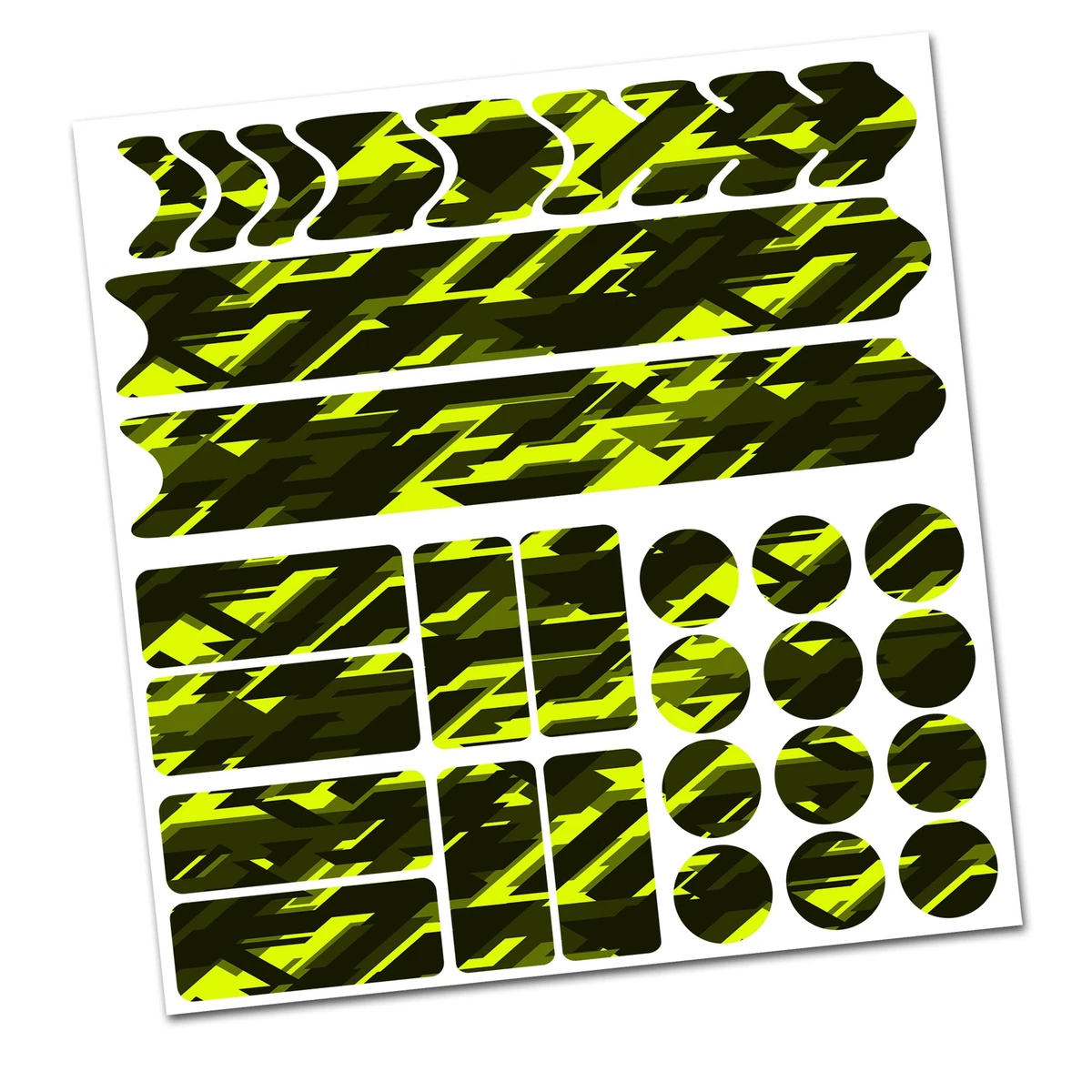 28 Teiliges Set Fahrrad Rahmen Schutzfolie Aufkleber MTB Future Neon Gelb V2