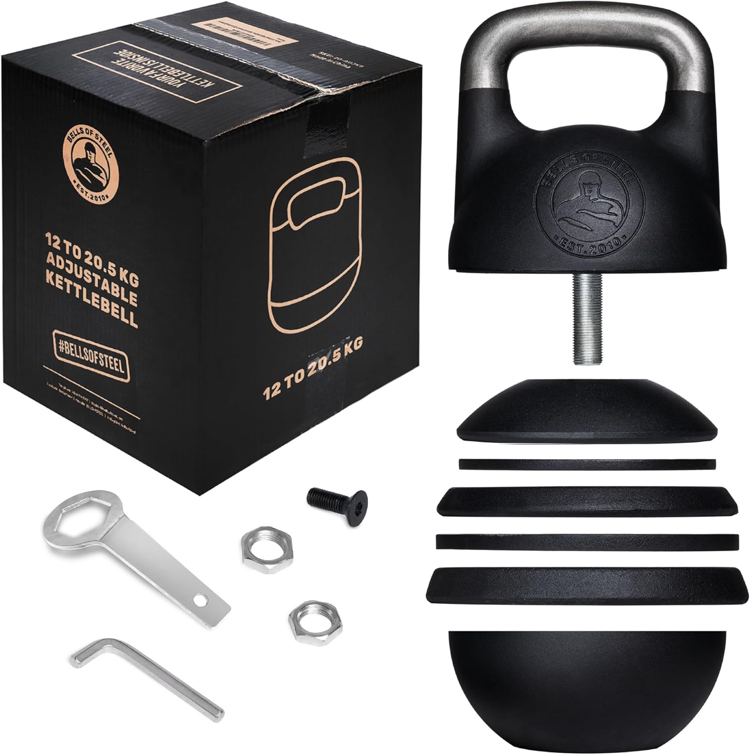 Juego de pesas rusas ajustables - Carcasa de acero, 12-20,5 kg para entrenamientos de cuerpo completo