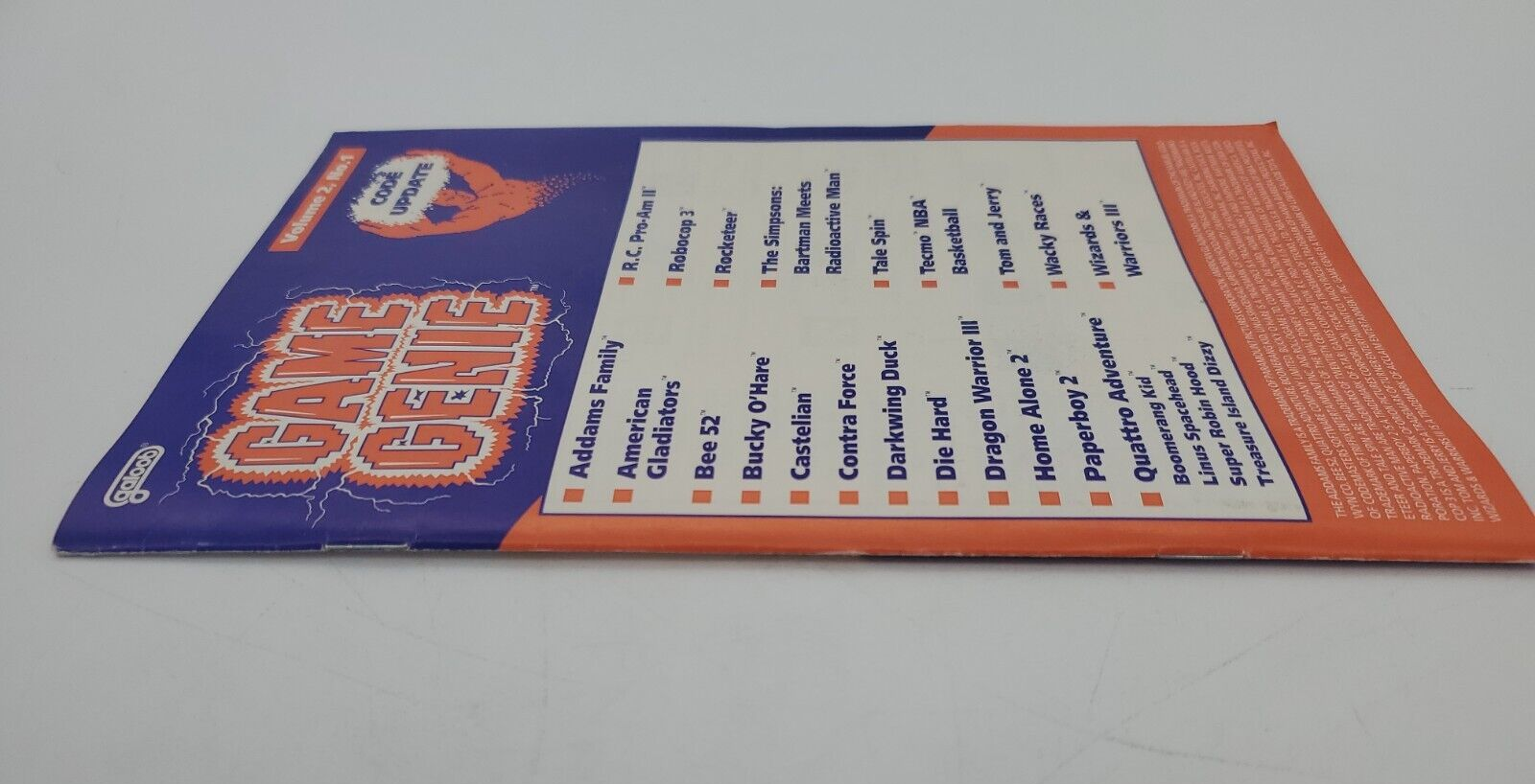 Game Genie Update Book Vol. 2 No. 1 NES Cheat Codes Vintage 1990's Galoob |  eBay