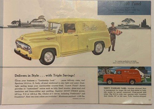 1956 Ford Triple Economy Series Trucks F-100 F-900 P-350 Original Sales Brochure - Picture 4 of 12