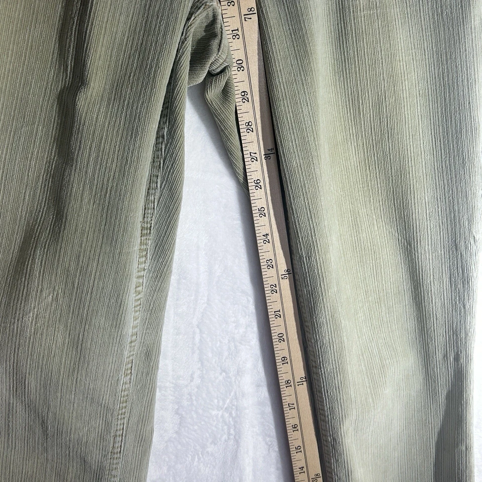 Pantalones de mujer Faded Glory verde claro talla 14 Y2K pana mezcla de algodón elástico Foto 4 de 4