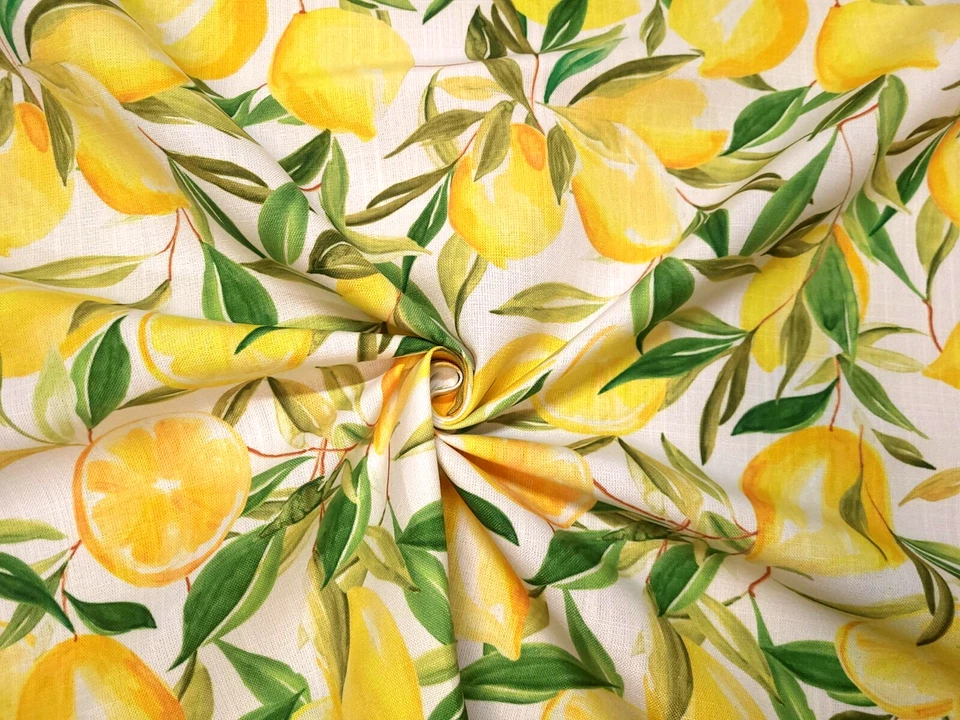 Дизайнерская драпировочная ткань Covington LEMONCELLO YELLOW с лимонным фруктовым деревом - Изображение 4 из 4