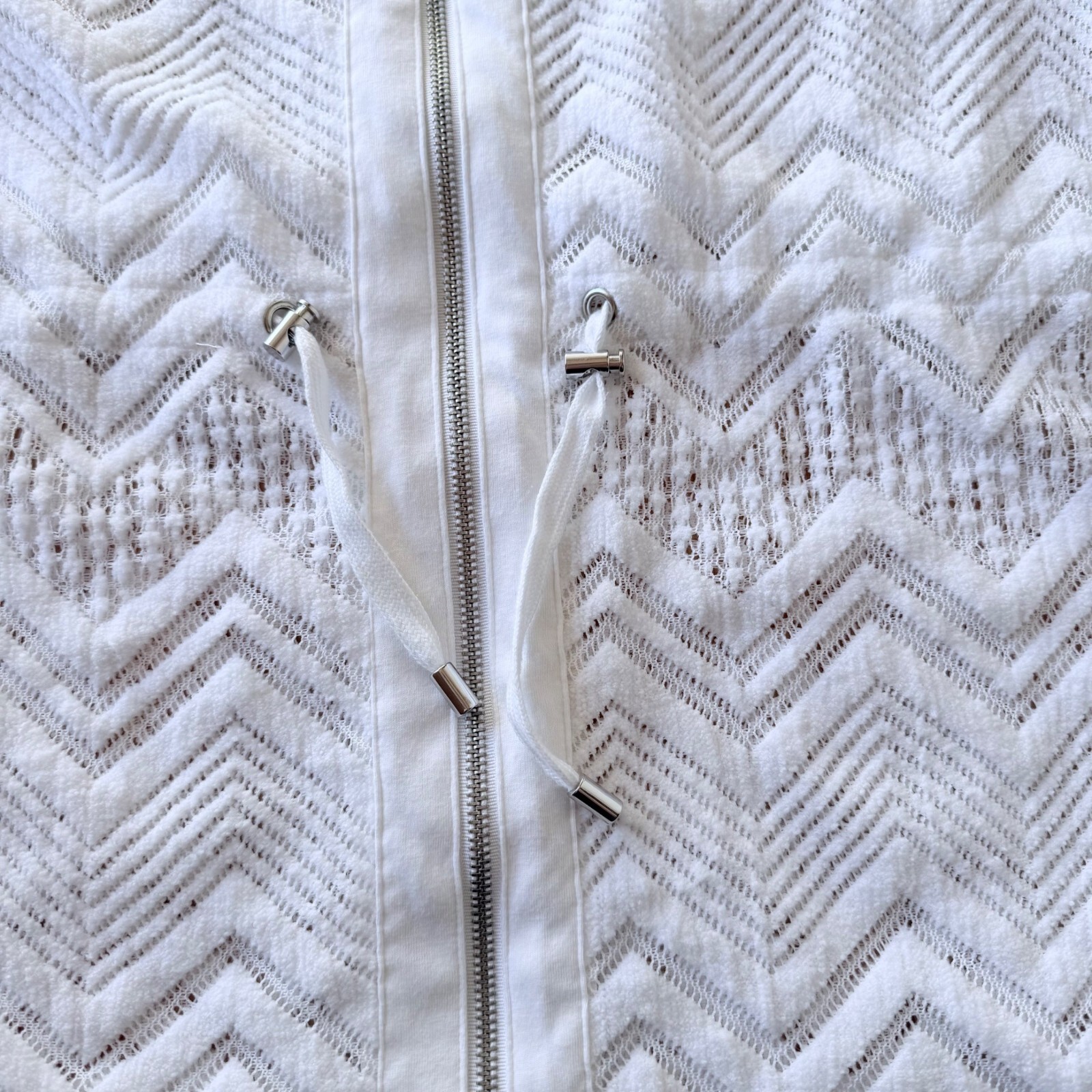 Ruby Rd White Lace Zip Jacket Size Medium Cardiga… - image 6