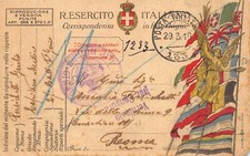 0108) WW1 FRANCHIGIA 1919 FANTE FORBISCI LA BAIONETTA  POSTA MILITARE 133