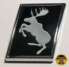 GENUINE Gray on Black Prancing Moose VOLVO 1” Hard Chrome Badge Slash Emblem