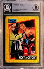 RICKY MORTON 1991 Impel WCW #101 Slabbed Authentic Autograph Beckett BAS