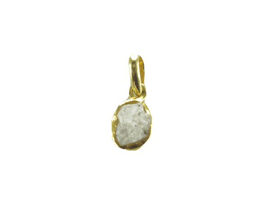 1.36Cts Natural Real Beautiful 14k Snow White Rough Diamond Charms Pendant - Picture 7 of 7