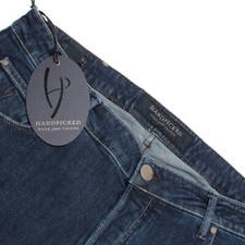 Handpicked NWT Orvieto Denim Jeans Size 40 US In Solid Blue Cotton Blend