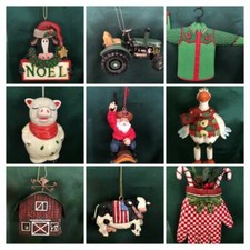 ASSORTED CHRISTMAS ORNAMENTS - FARM, GARDEN - YOU CHOOSE 