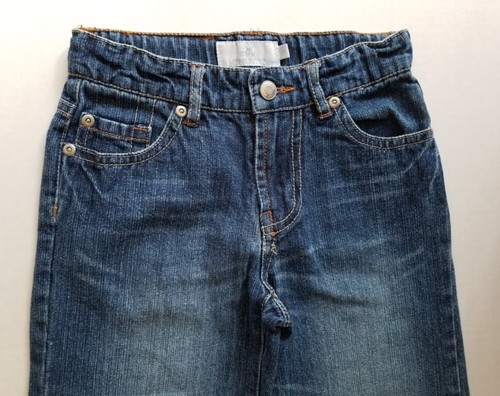 EPK Pirate Skull Embroidery Blue Denim Adjustable Waist Jeans Size 5 SLIM - Picture 3 of 6