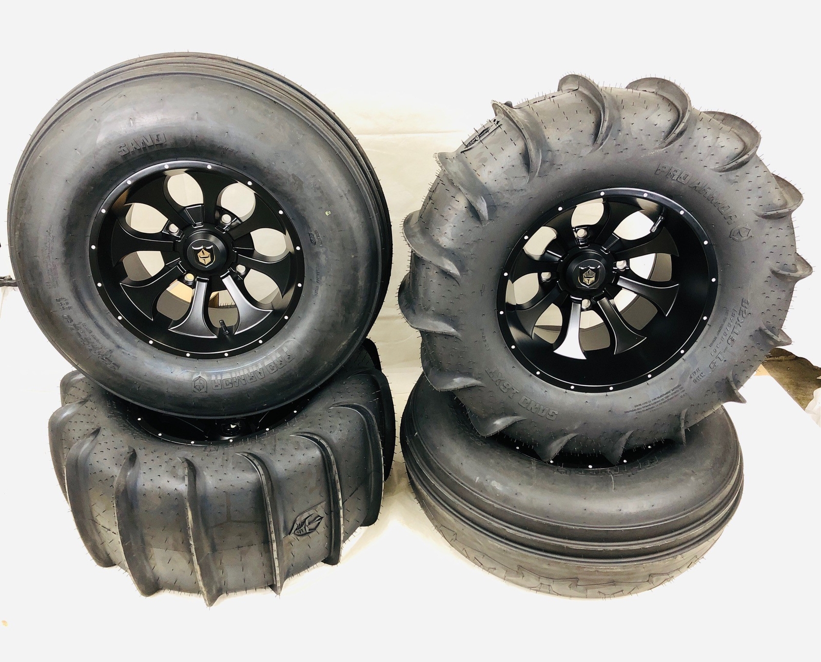 Pro Armor Knight 15" Front & Rear Wheels with 32" Sand Paddle TIres