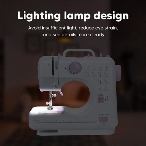 Portable Electric Sewing Machine 12 Stitches 2 Speed Foot Pedal for Beginners - Picture 3 of 12