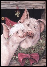 Greeting Card - Pig - Joy Campbell - Christma...