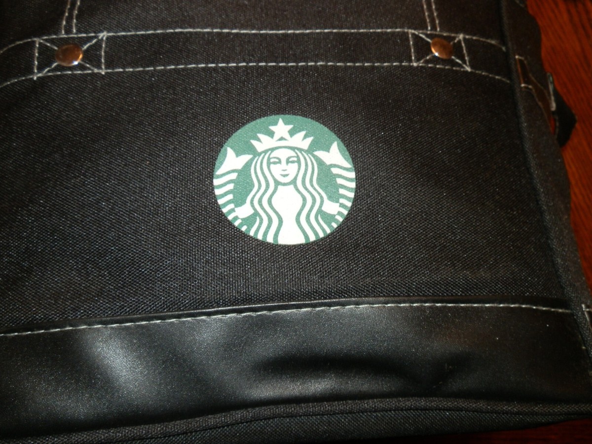 STARBUCKS INSULATED TRAVEL COOLER BAG BLACK PACKABLE SHOULDER