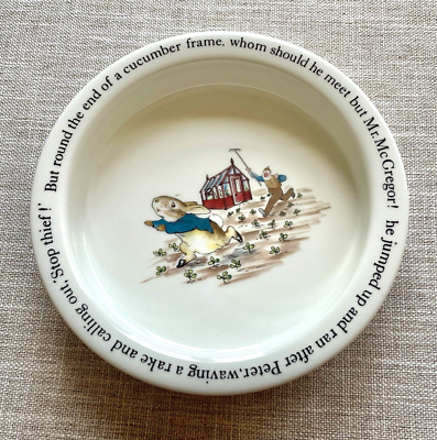 Vintage Wedgwood, Baby Child Bowl or Plate, Beatrix Potter Peter