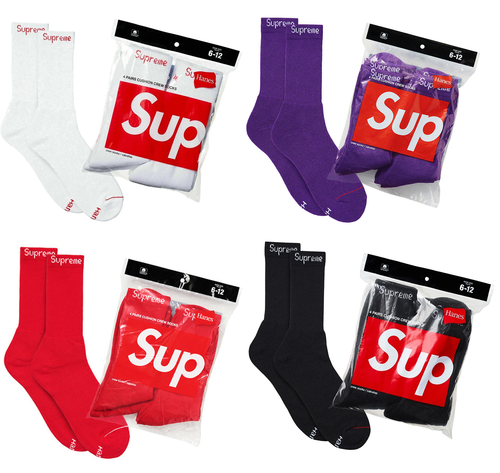 HANES Men SUPREME Crew Socks - 4 x 4 