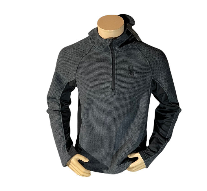 Spyder Men's Boundless HalfZip Pullover With Hood Gray Size Small eBay
