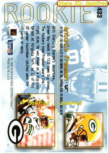 ULTRA FLEER 1995 ANTONIO FREEMAN NFL RC GREEN BAY PACKERS STAR MINT ROOKIE #433 - Picture 3 of 4