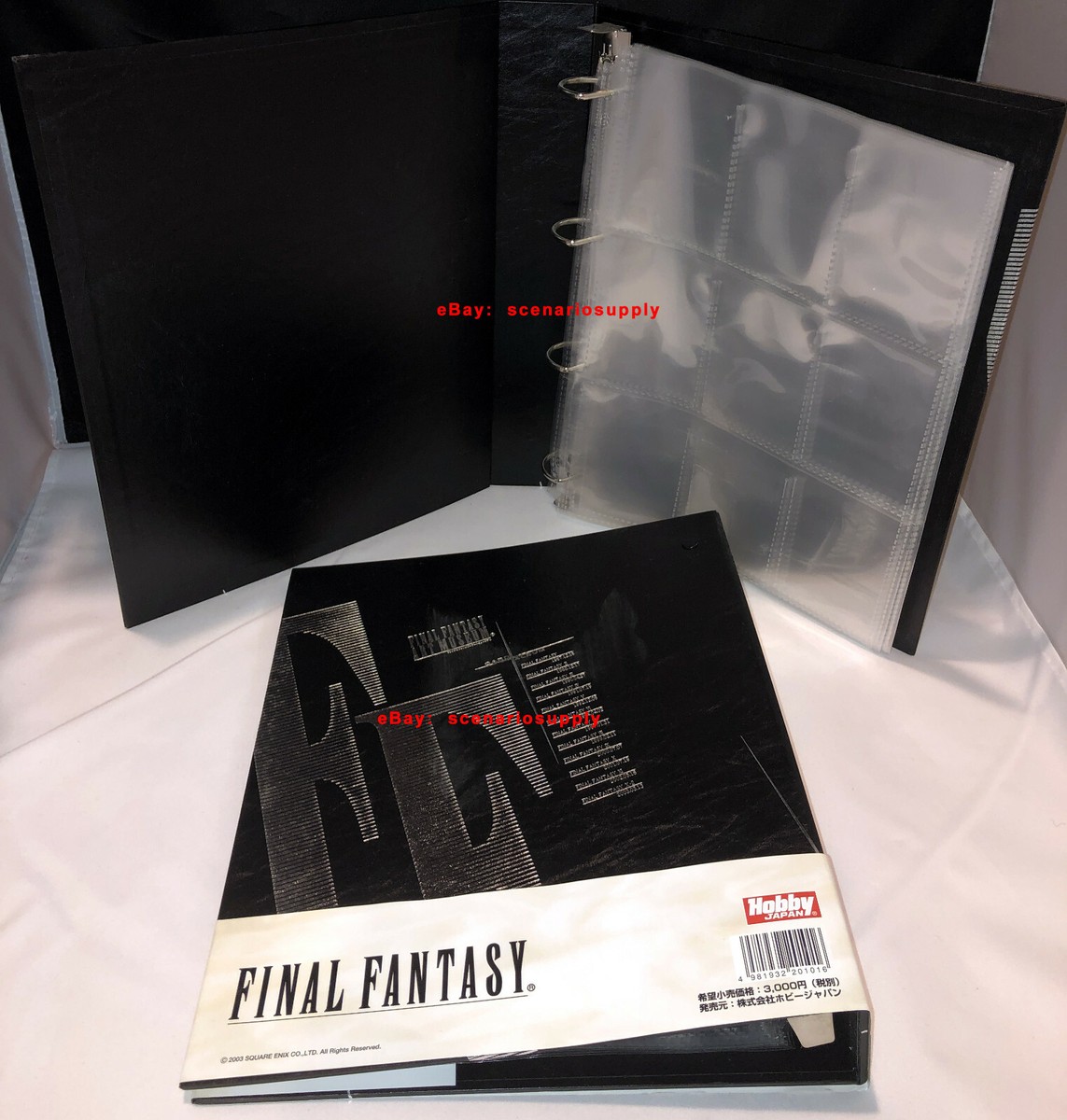 Final Fantasy Art Museum Black Silver Foil 4-Ring Binder | eBay