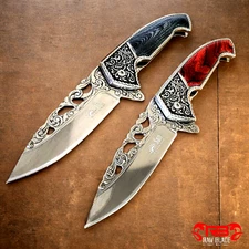 8" ART BLADE WOOD HANDLE TACTICAL SPRING ASSISTED FOLDING OPEN POCKET KNIFE