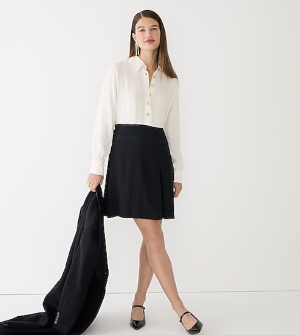 j crew black shirt dress J.Crew Sleeveless Silk Button Front Collared Shirt Dress Black S