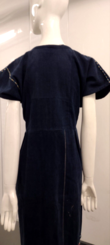 1970s Guatemala Maxi Dress Embroidered Textile INDIGO DYE Vintage Hippy Hippie - Picture 12 of 24