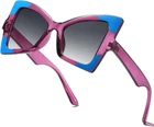Oversized Cat Eye Sunglasses for Women Trendy UV Protection Butterfly Purple