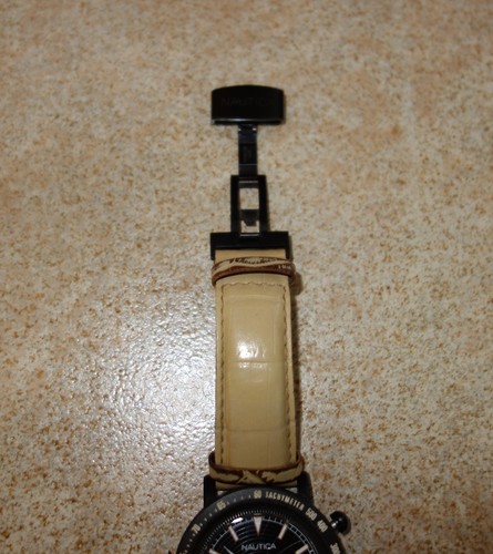 Nautica A23500G Orologio Chrono Watch Pelle-Acciaio Leather-Steel 45 mm Quartz - Foto 5 di 12
