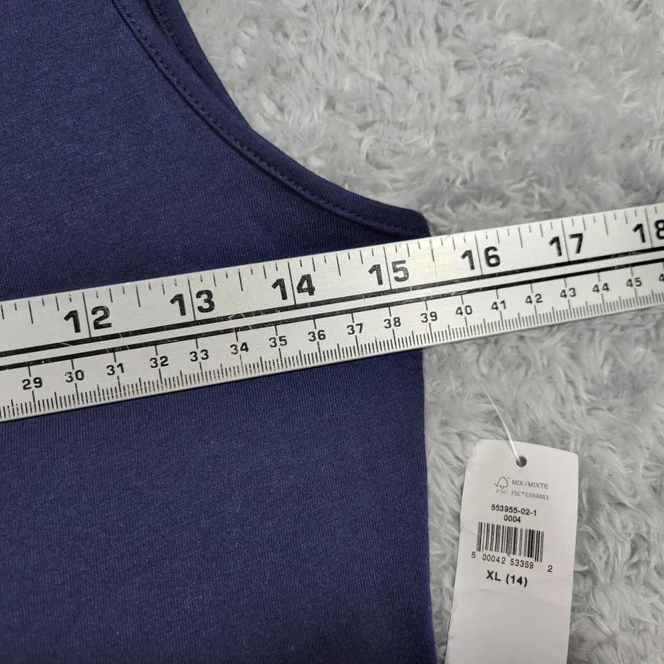 Vestido sin mangas Old Navy para mujer Jrs XL 14 azul floral algodón sin mangas nuevo con etiquetas Foto 3 de 4
