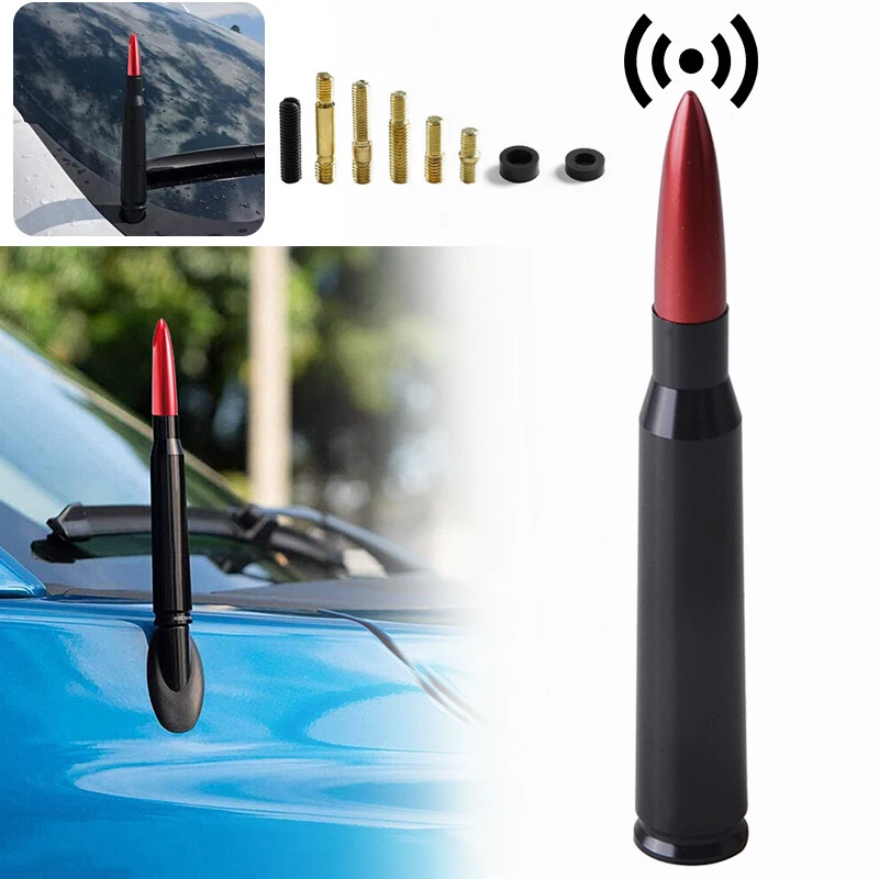 Универсальная 5,5-дюймовая винтовая красная автомобильная антенна в стиле пули алюминиевая радиоантенна FM - Изображение 2 из 4