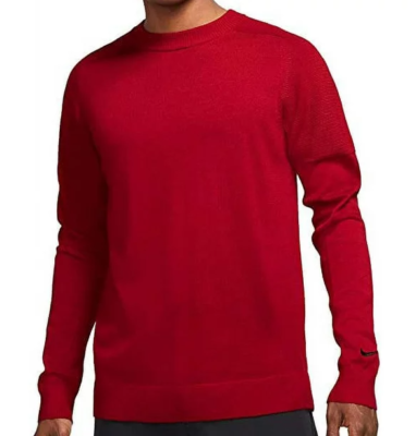 Nike Golf Men's Tiger Woods Knit Sweater Color Red CU9782-687 Size