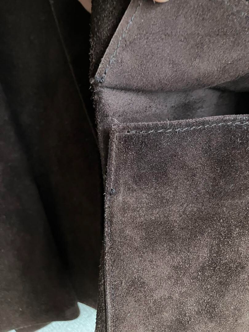 Giacca di pelle marrone Yves Saint Laurent Rive Gauche taglia 44