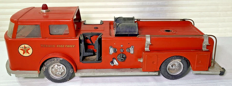 Camión de bomberos Buddy L Texaco de colección acero prensado años 60 Foto 3 de 4