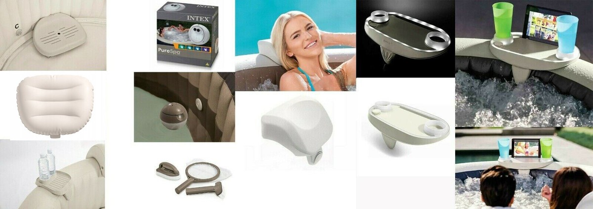 Intex Whirlpool Accesorio Spa Asiento Reposacabezas Bebida Lámpara LED Dispenser