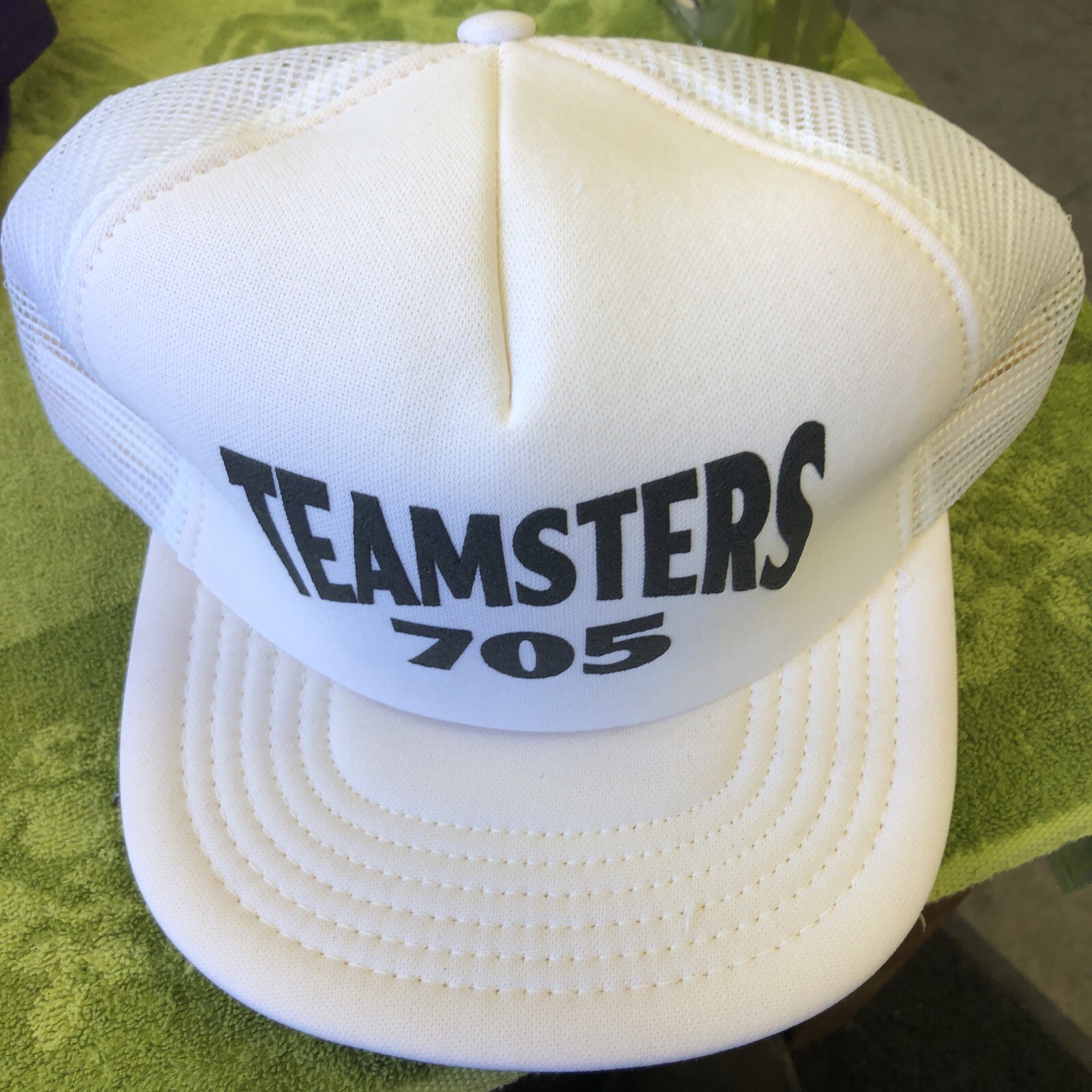 Vintage USA MADE Teamsters 705 Union Trucker Hat Snapback Mesh NOS New ...