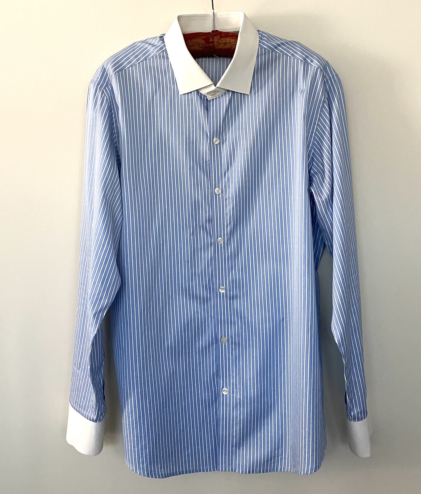108 Bespoke Custom Made Men's Dress Shirt Blue White … Gem