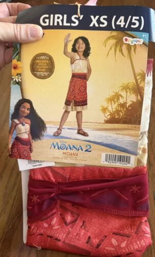 Moana 2 Costume Girls XS (4/5) 1 Piece Dress Halloween Dress Up NEW!