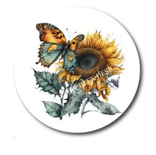 Stunning Butterfly on Mammoth Sunflower Scrapbook Stickers Envelope Seals
