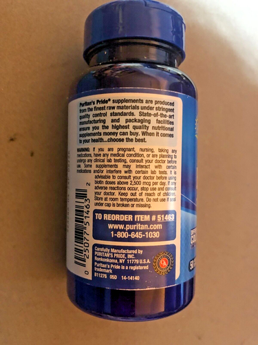 New Puritan's Pride Ultra Mega Biotin 10,000 mcg 50 SoftGels Hair,Skin,Nails - Picture 3 of 5
