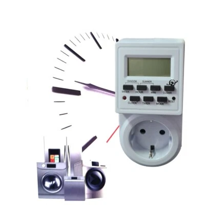 TIMER DIGITALE TEMPORIZZATORE SETTIMANALE PROGRAMMABILE CON PRESA