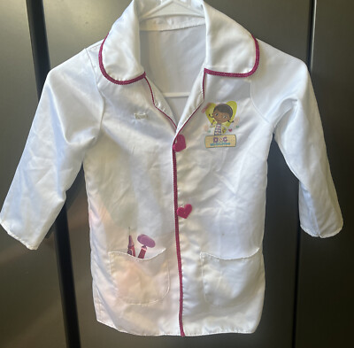 Doc McStuffins Doctor Bag, Accessories AND Sz 4-6 Doctor Coat, Glitter Trim!