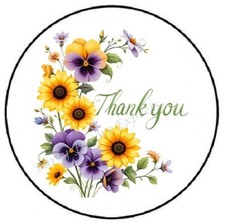 THANK YOU FLORAL FLOWERS ENVELOPE SEALS LABELS STICKERS PARTY FAVORS