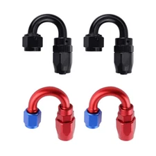 2Pcs 180 Degree Swivel Hose End Fitting Adaptor For 6AN CPE Fuel Line Back /Red