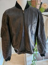 Giacca di pelle nera antica Belstaff Stanton Bombardier taglia XXL