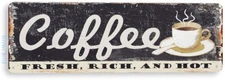 TIN SIGN Coffee Fresh Rich Hot, Café, Shop, Kitchen, Cottage, Coffee Decor, A044